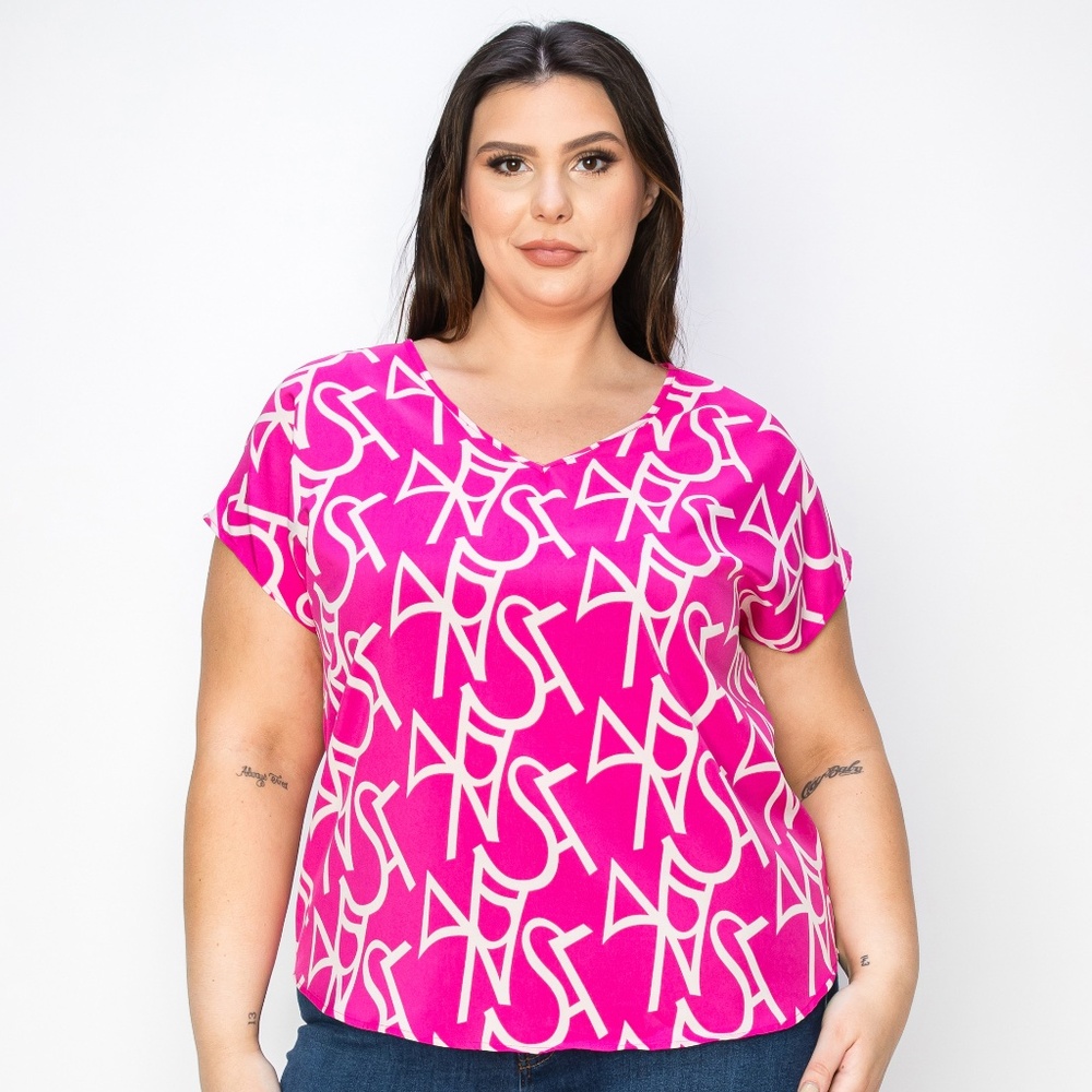 B-111-2，Print top，Plus Size ，Curve Size，Brand new